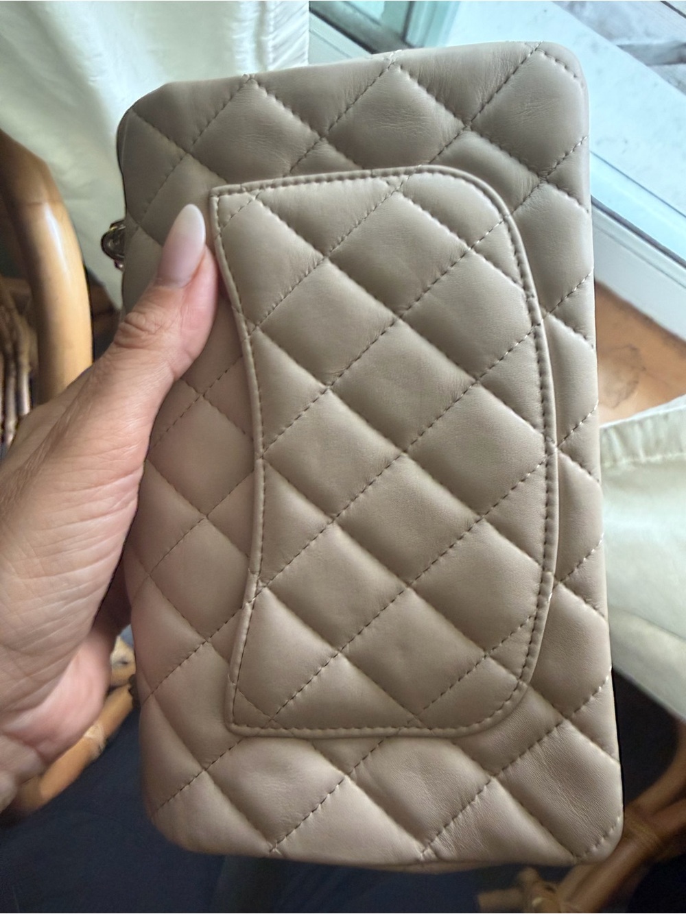 CHANEL Beige mini classic Quilted Small Flap Crossbody with Gold Chain - Picture 5 of 14